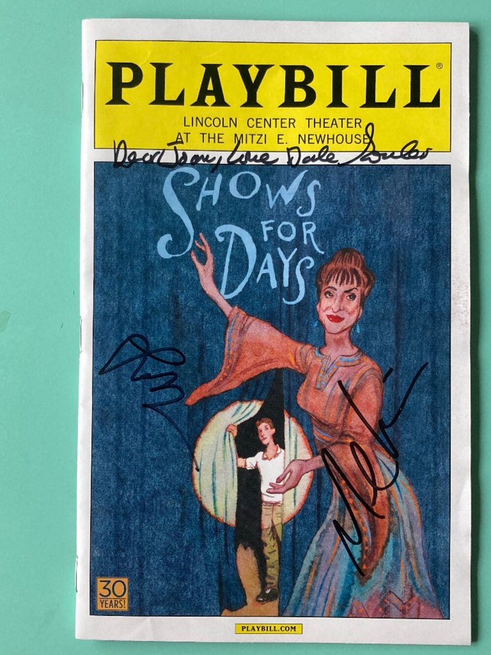 Michael Urie Jordan Dean Dale Soules (Inscribed) Signed Playbill Shows for Days